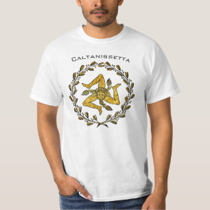 T-shirt Trinacria sicilien et guirlande olive