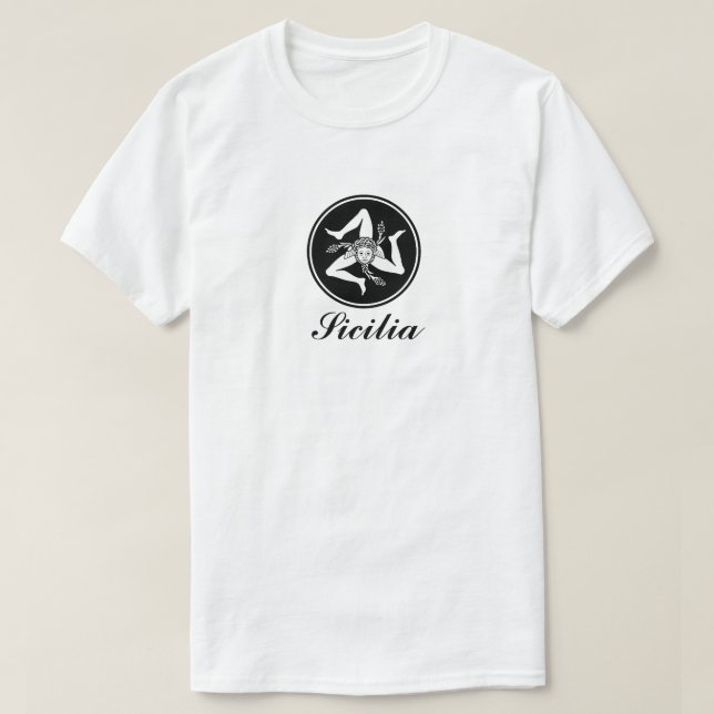 T-shirt Trinacria sicilienne, votre texte (Design devant)