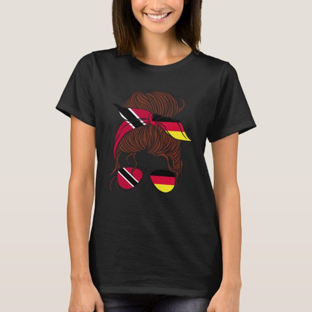 T-shirt Trinidad and Germany Mix Half Trinidadian half Ger (Devant)