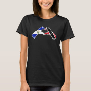 T-shirt Trinidad Et Tobago El Salvador Drapeau Mix Cœur El