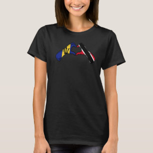 T-shirt Trinité-Et-Tobago Barbade Drapeau Coeur Mix Herita