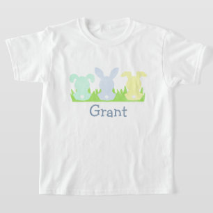 T-shirt Trio Bunny de Pâques, Garçons d'Aquarelle Pastel