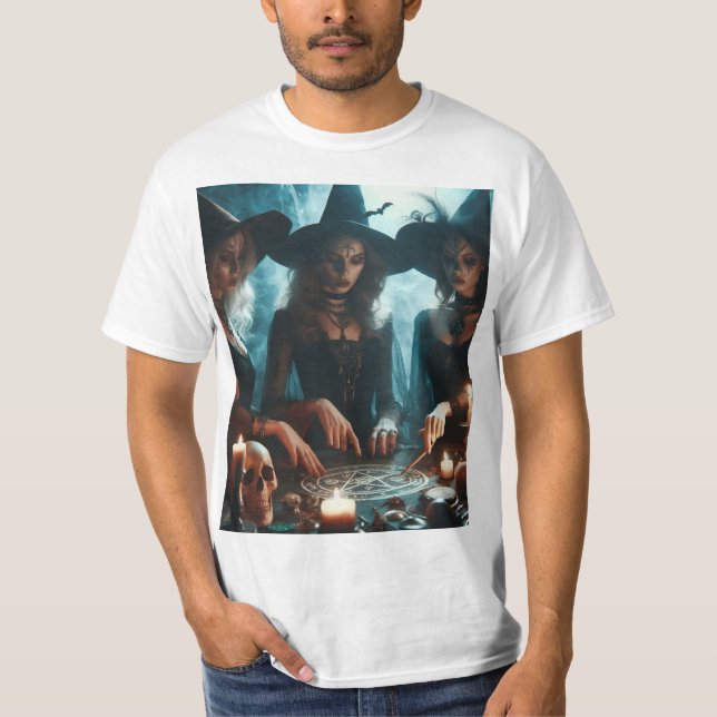 T-shirt Trío de brujas haciendo magia negra (Devant)