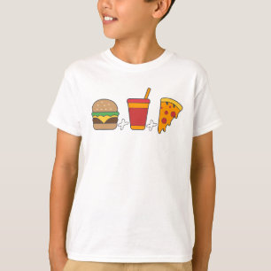 T-shirt Trio de Fast-Food : Burger, Soda, Tranche de Pizza