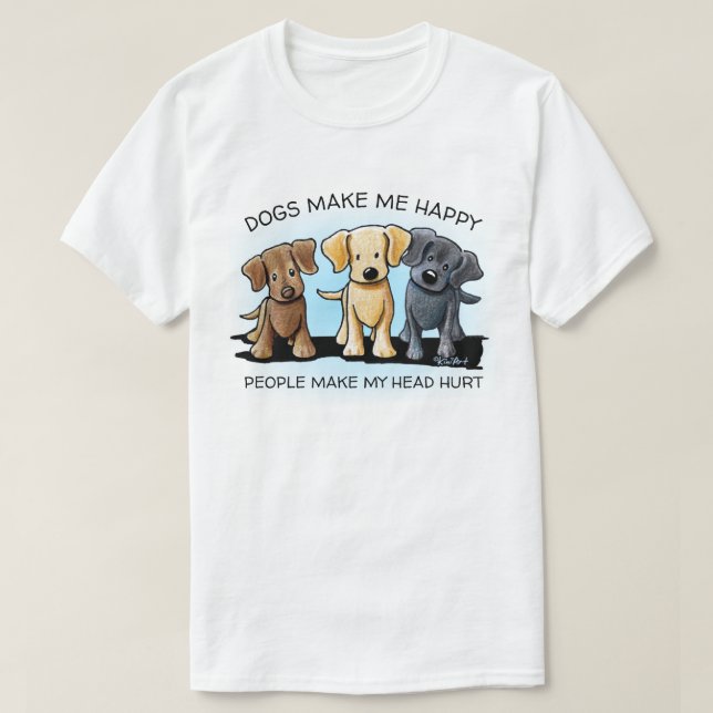 T-shirt Trio de KiniArt Labrador (Design devant)