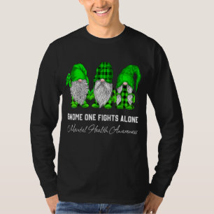 T-shirt Trio Gnome combat seul Green Ribbon Santé mentale