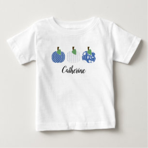 T-Shirt Trio pour Bébé Fille Citrouille Bleue