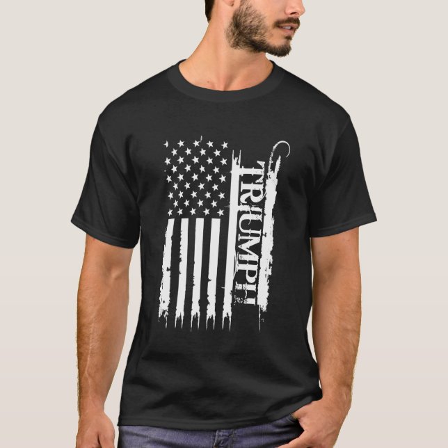 T-shirt Triomphe États-Unis déprimés avec le drapeau améri (Devant)