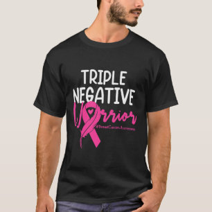 T-shirt Triple Négatif Warrior Rose Ribbon Breast Cancer