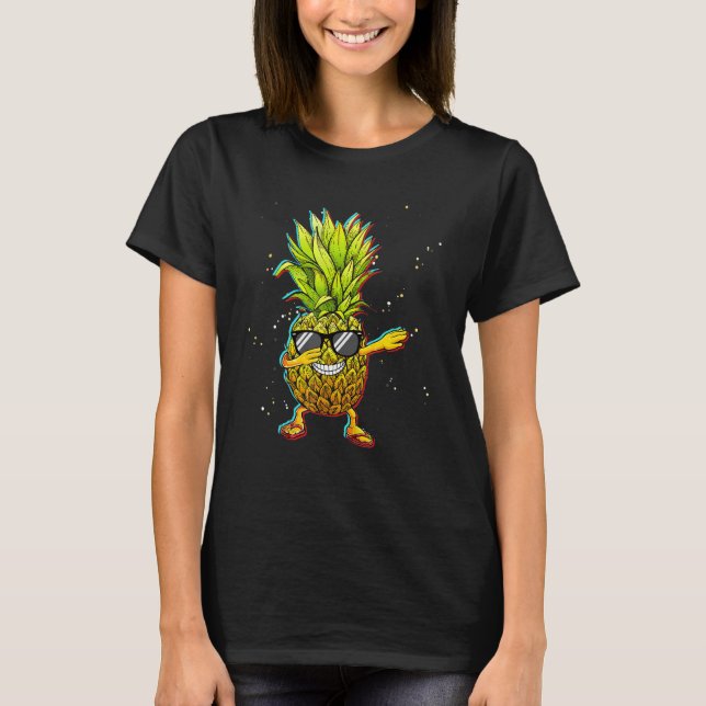 T-shirt Trippy Dabbing Pineapple Vacation Cruise (Devant)