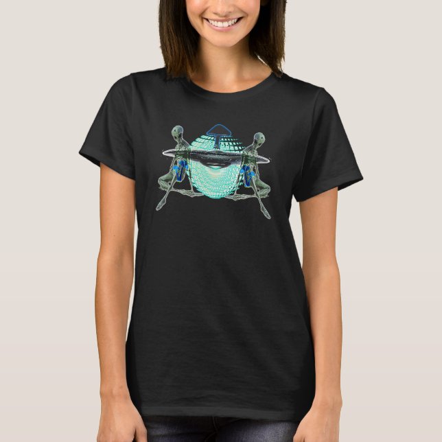 T-shirt Trippy Mushroom UFO Alien Psychedelic Graphic (Devant)