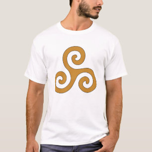 T-shirt Triskelion celtique en spirale dans un Brown doré