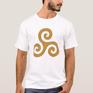 T-shirt Triskelion celtique en spirale dans un Brown doré