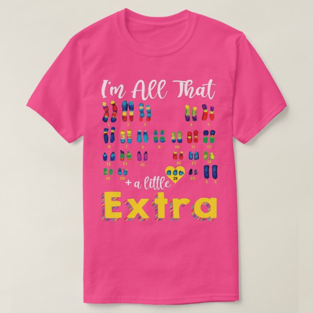 T-shirt Trisomy 21 XX Chromosome supplémentaire Monde fill (Design devant)