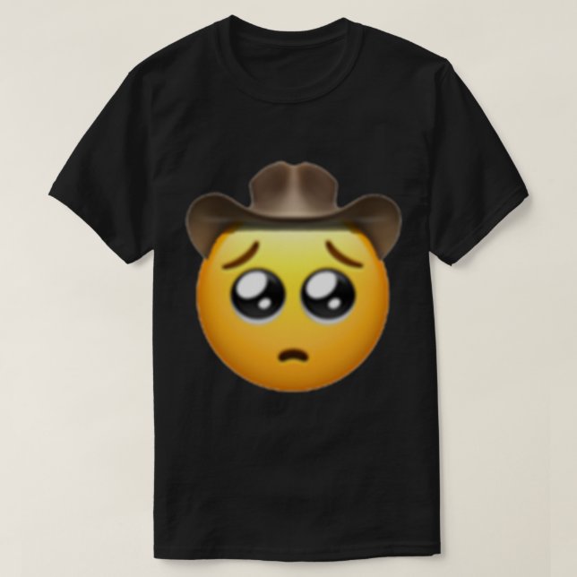 T-shirt triste cowboy emoji (Design devant)