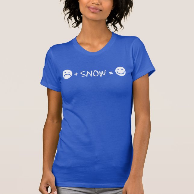 T-shirt Triste Face Plus Neige Égale Heureux (Devant)