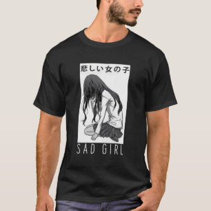 T-shirt Triste fille Anime esthétique Vaporwave Japonais O