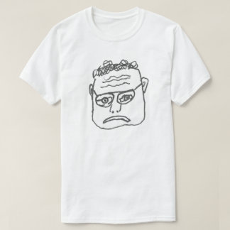 T-shirt Triste homme souri main dessinée chemise