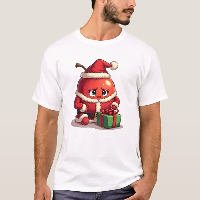 T-shirt Triste pomme à Noël (Devant)