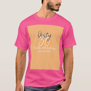 T-shirt Triste trente orange blanc simple rétro annonce d'