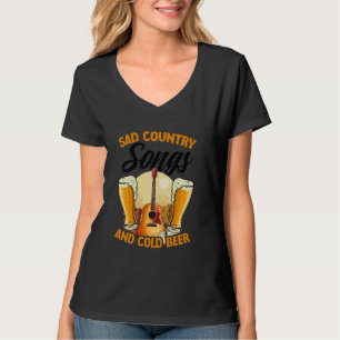 T-shirt Tristes chansons de country et bière Western Count