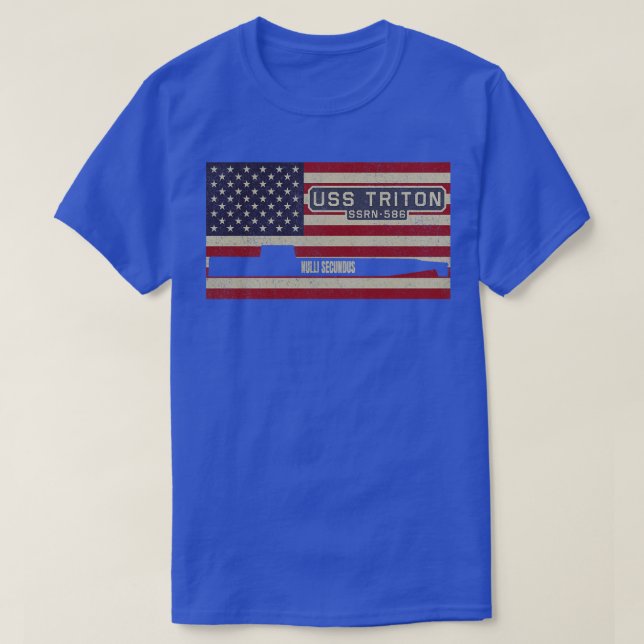 T-shirt Triton SSRN586 Radar Picket Sous-marin nucléaire V (Design devant)