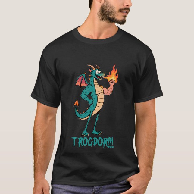 T-shirt Trogdor The Burninator - Beefy Arm Dragon Meme (Devant)