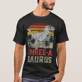 T-shirt Trois A Saurus Anniversaire T Rex 3 Anniversaire D