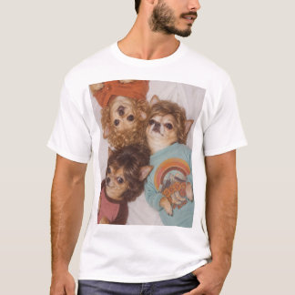 T-shirt Trois amis Chihuahuas avec des coiffures des année