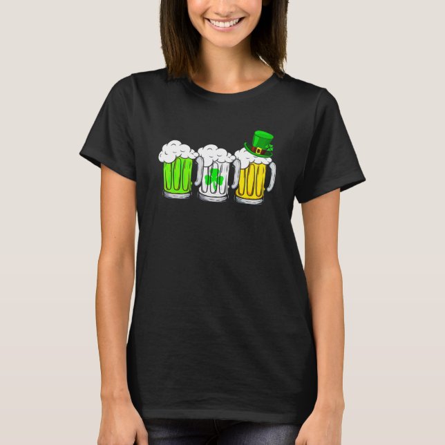 T-shirt Trois Beer Mugs Irlandais Jour de la Saint Patrick (Devant)