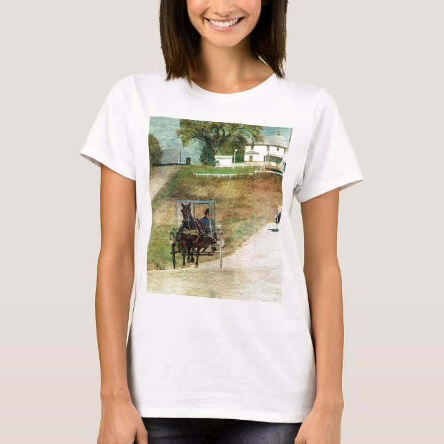 T-shirt Trois buggies Amish (Devant)