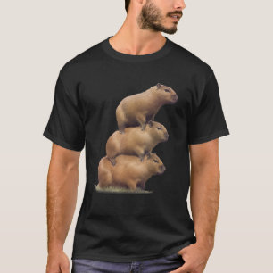 T-shirt Trois Capybaras Funny Capybara Humour Stack Animal