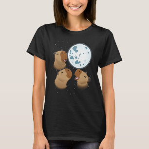 T-shirt Trois Capybaras Lune 3 Capybara Hurle à la Moo