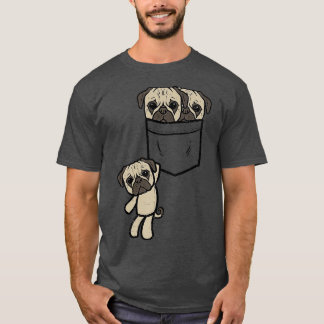 T-shirt Trois Carlins En Poche Cute Animal Animaux Animaux