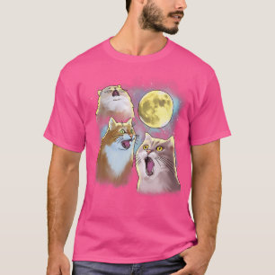 T-shirt Trois Chat Lune 3 Wolfs Funny Parodie