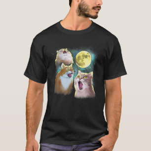 T-shirt Trois Chat Lune 3 Wolfs Funny Parodie