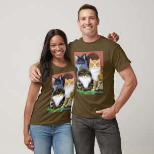 T-shirt Trois chats avec une attitude