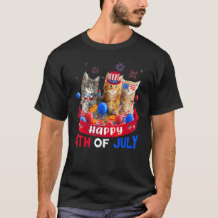 T-shirt Trois chats heureux 4 juillet l'indépendance du ba