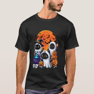 T-shirt Trois chats mignons en cosplay sorcière fantômes H