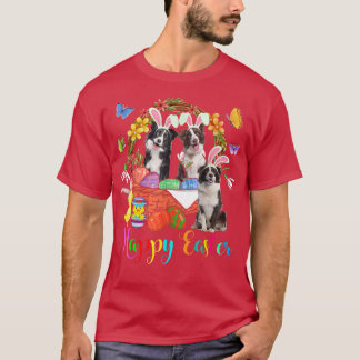 T-shirt Trois Chiens De Collie Frontaliers De Bunny Dans U