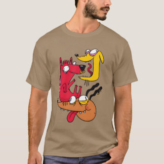 T-shirt Trois chiens fous cadeau drôle