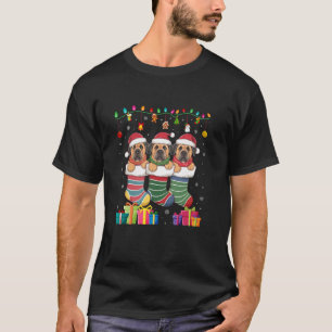 T-shirt Trois chiens tibétains Mastiff en chaussette drôle