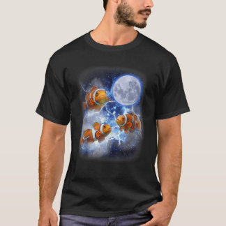T-shirt Trois Clownfish Lune Océan Tropical Marin Clown F