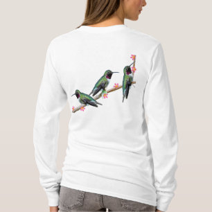 T-shirt Trois colibris perchés sur une branche Floss Silt