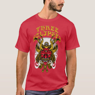 T-shirt Trois Eclipses Japonais Samurai Demon Oni Masque