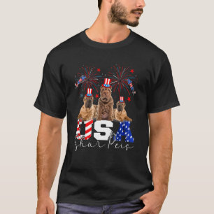 T-shirt Trois États-Unis Shar Peis Chien portant le drapea