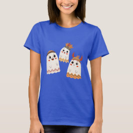 T-shirt Trois fantômes joyeux avec des têtes uniques