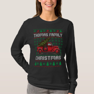 T-shirt Trois Gnomes en Camion Rouge Joyeux sapin de Noël