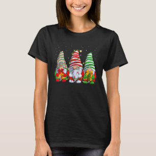 T-shirt Trois Gnomes Red Christmas Snowflakes Hommes Femme