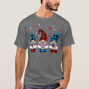 T-shirt Trois Gnomes tenant Le Drapeau Du Coeur Du Léopard